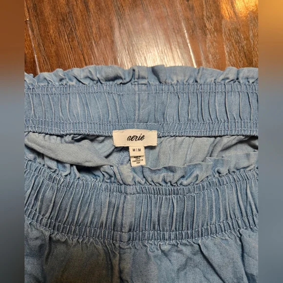 Aerie Chambray Medium Blue Pull On Shorts - Picture 5 of 12